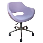 Büro Koltuğu Çalışma Sandalyesi Döküm Süngerli Lila Suni Deri thumbnail 1