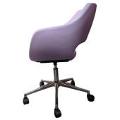 Büro Koltuğu Çalışma Sandalyesi Döküm Süngerli Lila Suni Deri thumbnail 6