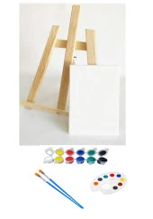 Hayal Sepeti Boyama Seti Tuval, Şövale, Akrilik Boya, Palet, Fırça - 1