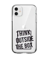 iPhone 11 Think Outside The Box Desenli Şeffaf Silikonlu Kılıf - 1