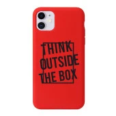 iPhone 11 Think Outside The Box Desenli Şeffaf Silikonlu Kılıf - 2