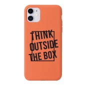iPhone 11 Think Outside The Box Desenli Şeffaf Silikonlu Kılıf - 6