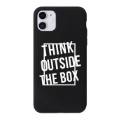 iPhone 11 Think Outside The Box Desenli Şeffaf Silikonlu Kılıf - 7
