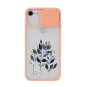 Mavi Yaprak Tasarımlı iPhone 7 Kamera Korumalı Telefon Kılıfı - 1