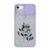 Mavi Yaprak Tasarımlı iPhone 7 Kamera Korumalı Telefon Kılıfı - 7