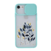 Mavi Yaprak Tasarımlı iPhone 8 Kamera Korumalı Telefon Kılıfı thumbnail 7