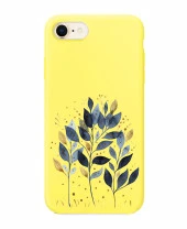 iPhone 6 Mavi Yaprak Desenli Şeffaf Silikonlu Kılıf thumbnail 2