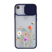 Renkli Çiçek Tasarımlı iPhone 8 Kamera Korumalı Telefon Kılıfı thumbnail 2