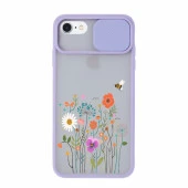 Renkli Çiçek Tasarımlı iPhone 8 Kamera Korumalı Telefon Kılıfı thumbnail 5