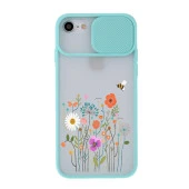 Renkli Çiçek Tasarımlı iPhone 8 Kamera Korumalı Telefon Kılıfı thumbnail 7