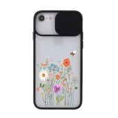 Renkli Çiçek Tasarımlı iPhone 8 Kamera Korumalı Telefon Kılıfı thumbnail 3