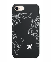 iPhone 6 Plus World Map Lines Premium Şeffaf Silikon Kılıf Baskılı thumbnail 4