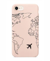 iPhone 8 World Map Lines Premium Şeffaf Silikon Kılıf Baskılı thumbnail 4