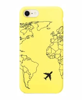 iPhone 6 Plus World Map Lines Premium Şeffaf Silikon Kılıf Baskılı thumbnail 6