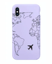 iPhone X World Map Lines Premium Şeffaf Silikon Kılıf Baskılı thumbnail 4