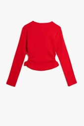 Koton Kız Çocuk Tişört Uzun Kollu Bisiklet Yaka Pul Baskılı Pencere Detaylı Pamuklu thumbnail 2