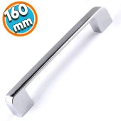 Mutfak Kulpu Çekmece Dolap Kapak Kulbu Metal Kulp Mobilya Krom Renk 160 mm Dolabı Kulpları - 1
