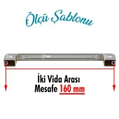 Mutfak Kulpu Çekmece Dolap Kapak Kulbu Metal Kulp Mobilya Krom Renk 160 mm Dolabı Kulpları - 4