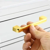 Çekmece Dolap Mutfak Kulpu Kapak Kulbu Metal Kulp Mobilya Gold Renk 128 mm Dolabı Kulpları thumbnail 2