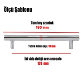 Rosemary Mobilya Mutfak Çekmece Dolap Dolabı Kapak Kulpu Kulbu (128 MM-12.8 CM) Inox Metal Kulpları thumbnail 2