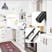 Rosemary Mobilya Mutfak Çekmece Dolap Dolabı Kulpu Kulbu (128 MM-12.8 CM) Mat Siyah Metal Kulpları - 3