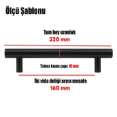 Rosemary Mobilya Mutfak Çekmece Dolap Dolabı Kulpu Kulbu (160 MM-16.0 CM) Mat Siyah Metal Kulpları thumbnail 2