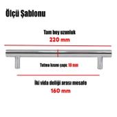 Rosemary Mobilya Mutfak Çekmece Dolap Dolabı Kapak Kulpu Kulbu (160 MM-16.0 CM) Inox Metal Kulpları - 2