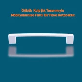 Mobilya Banyo Mutfak Dolabı Çekmece Dolap Kapak Kulpu Kulbu 128 mm Metal Kulp Beyaz thumbnail 3
