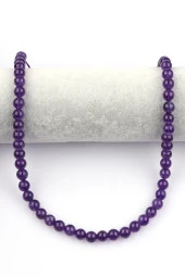 Ametist Doğal Taş Dizi 8 mm Küre Kesim thumbnail 2