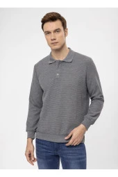 Süvari Polo Yaka Regular Fit Armürlü Antrasit Erkek Kazak TR2013700314 - 1