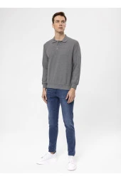 Süvari Polo Yaka Regular Fit Armürlü Antrasit Erkek Kazak TR2013700314 - 2