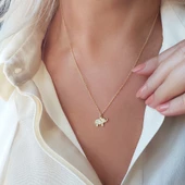 Vaoov 925 Ayar Gümüş Fil Kolye thumbnail 2