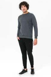 Süvari O Yaka Gri Sweat - 1