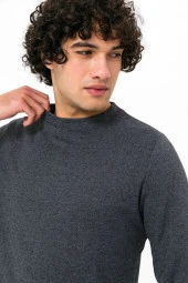 Süvari O Yaka Gri Sweat - 6