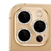KNY Apple İphone 15 Pro Max İçin Tekli Taşlı Kamera Lens Koruyucu CL-06 Gold - 4