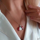 Vaoov 925 Ayar Gümüş Açılan İsimli Uğur Böceği Kolye thumbnail 6