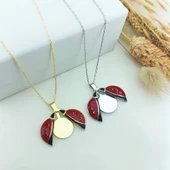 Vaoov 925 Ayar Gümüş Açılan İsimli Uğur Böceği Kolye thumbnail 5