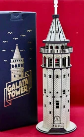 Hediyelik Ahşap Işıklı Galata Kulesi 30cm Mls-106 - 1