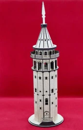 Hediyelik Ahşap Işıklı Galata Kulesi 30cm Mls-106 - 2