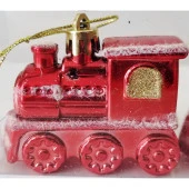 Yılbaşı Ağacı Süsü 4 lü Tren Lokomotifi Yeni Yıl Dekorasyon Çam Süsü - 2