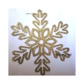 Yılbaşı Ağacı Süsü Asılabilir Dev Boy Kar Tanesi 30 cm Dore Altın Simli Yeni Yıl Dekorasyon - 1