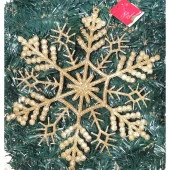 Yılbaşı Ağacı Süsü Asılabilir Büyük Boy Kartanesi 28 cm Dore Altın Simli Yeni Yıl Dekorasyon - 1