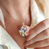 Vaoov 925 Ayar Gümüş Açılan İsimli Rose Çiçek Kolye thumbnail 5