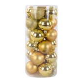 Asılabilir Yılbaşı Yeniyıl Ağacı Süsü 6cm Top DORE ALTIN 24 lü Christmas Tree Ornaments Yeni Yıl Süsleri - 1