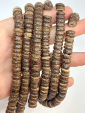 Hindistan Cevizi Kabuğu Ahşap Dizi Rondela Kesim 8.5*3mm (45284) thumbnail 1