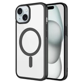 iPhone 15 Kılıf Wireless Şarj Özellikli Sert PC Mat Riksos Magsafe Kılıf thumbnail 2