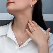 Lucky Life 925 Ayar Gumuss Çiçek Desenli Lucky Life Lucky Life Kadın Set - 2