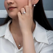 Lucky Life 925 Ayar Gumuss Çiçek Desenli Lucky Life Lucky Life Kadın Set - 4