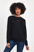 Süperlife Kadın Bisiklet Yaka Rahat Kalıp 3 iplik Kalın Orta Brooklyn Nakışlı Sweatshirt SPR24SWk34 - 1