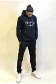Süperlife Erkek Kapşonlu Rahat Kalıp İçi Polarlı 3 iplik El Yazılı Brooklyn Baskılı SweatShırt spr24sw16 - 2